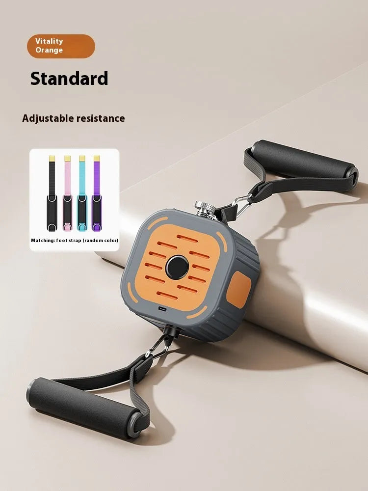 Adjustable power pump chest expander strength training equipment in vibrant orange