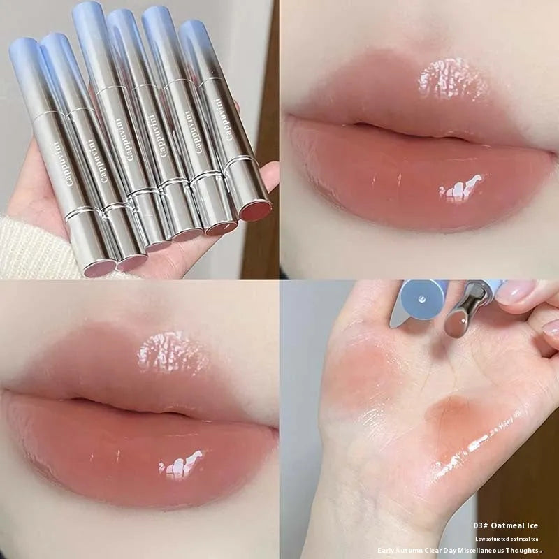 Mirror Water Light lip gloss lipstick in ice colours with a 12.9 cm tall case.