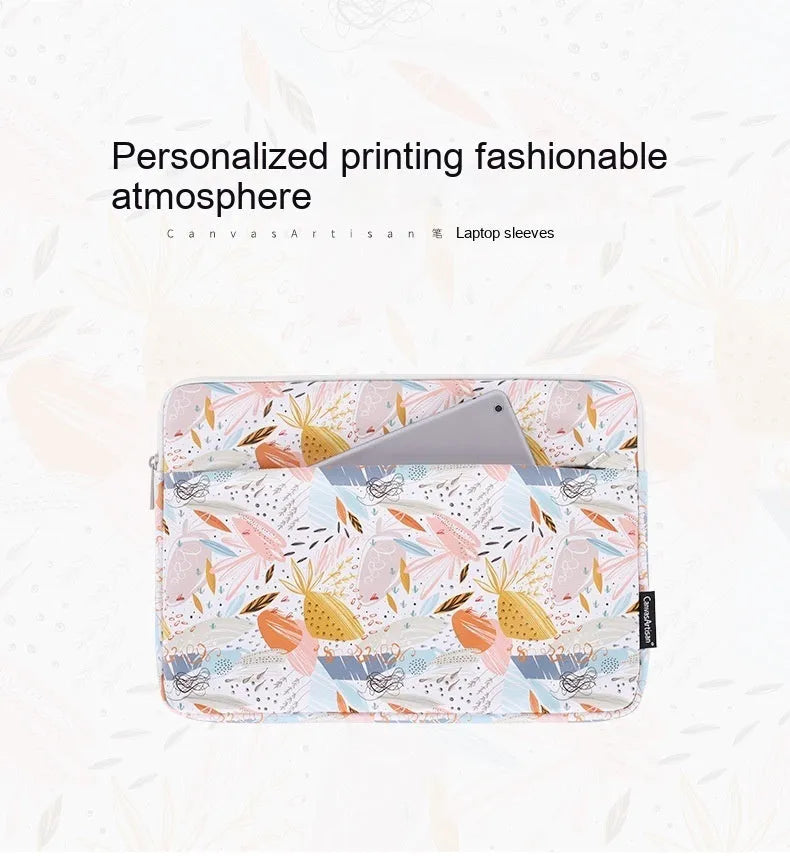 White PU leather waterproof laptop inner sleeve for 14 inch computers.