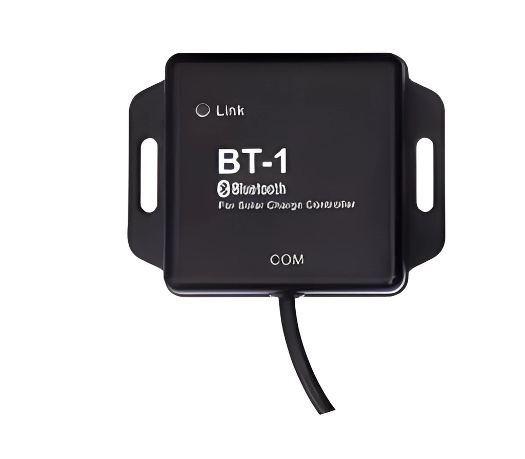 Solar panel charge controller with Bluetooth module for 12V and 24V battery systems.