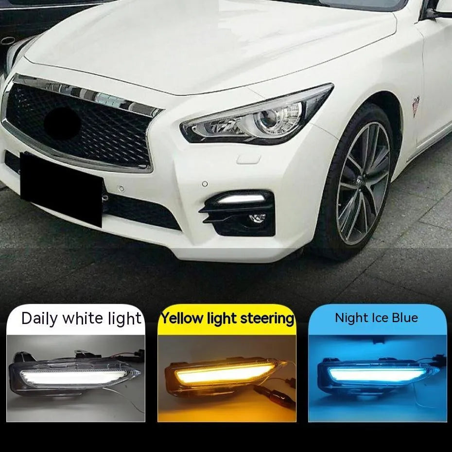 Infiniti Q50 Q70 front bumper LED daytime running and turn signal lamp unit with streamer lights