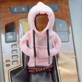 Soft Dutch velvet car gear handle cover in multiple colours on a gear stick.