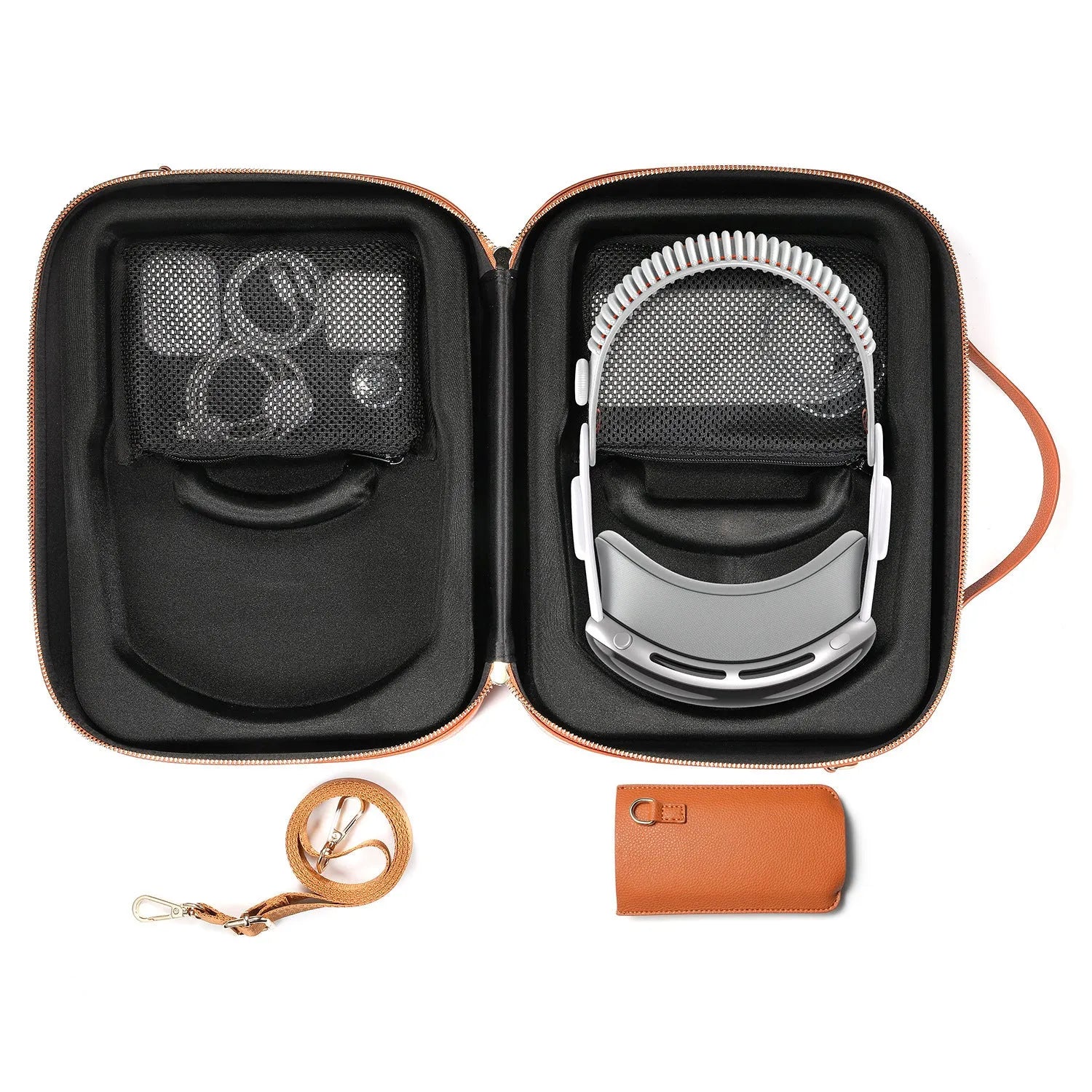 Black Superfiber MR glasses storage box for Apple Vision Pro headset protection.