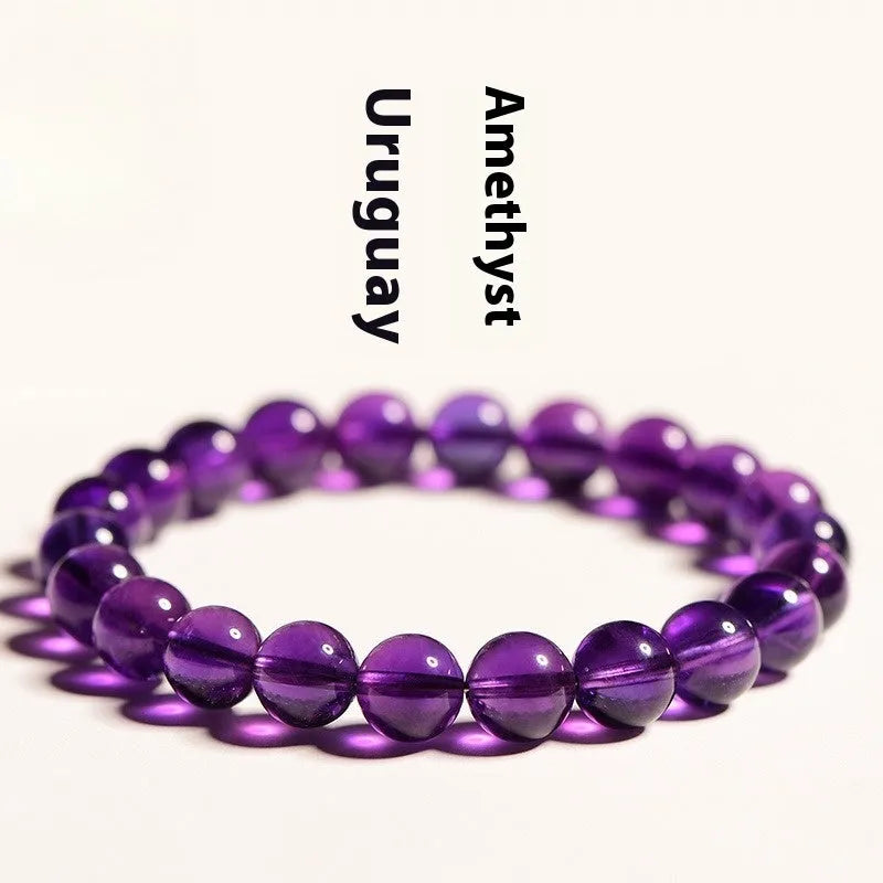 Natural amethyst scattered beads Uruguay bracelet with polished crystals in various sizes