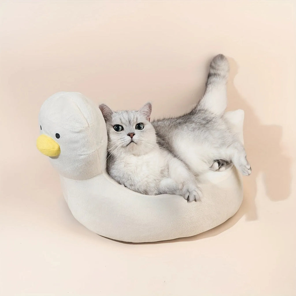 Duck shape pet bed sofa for small dogs and cats in blue or white colours