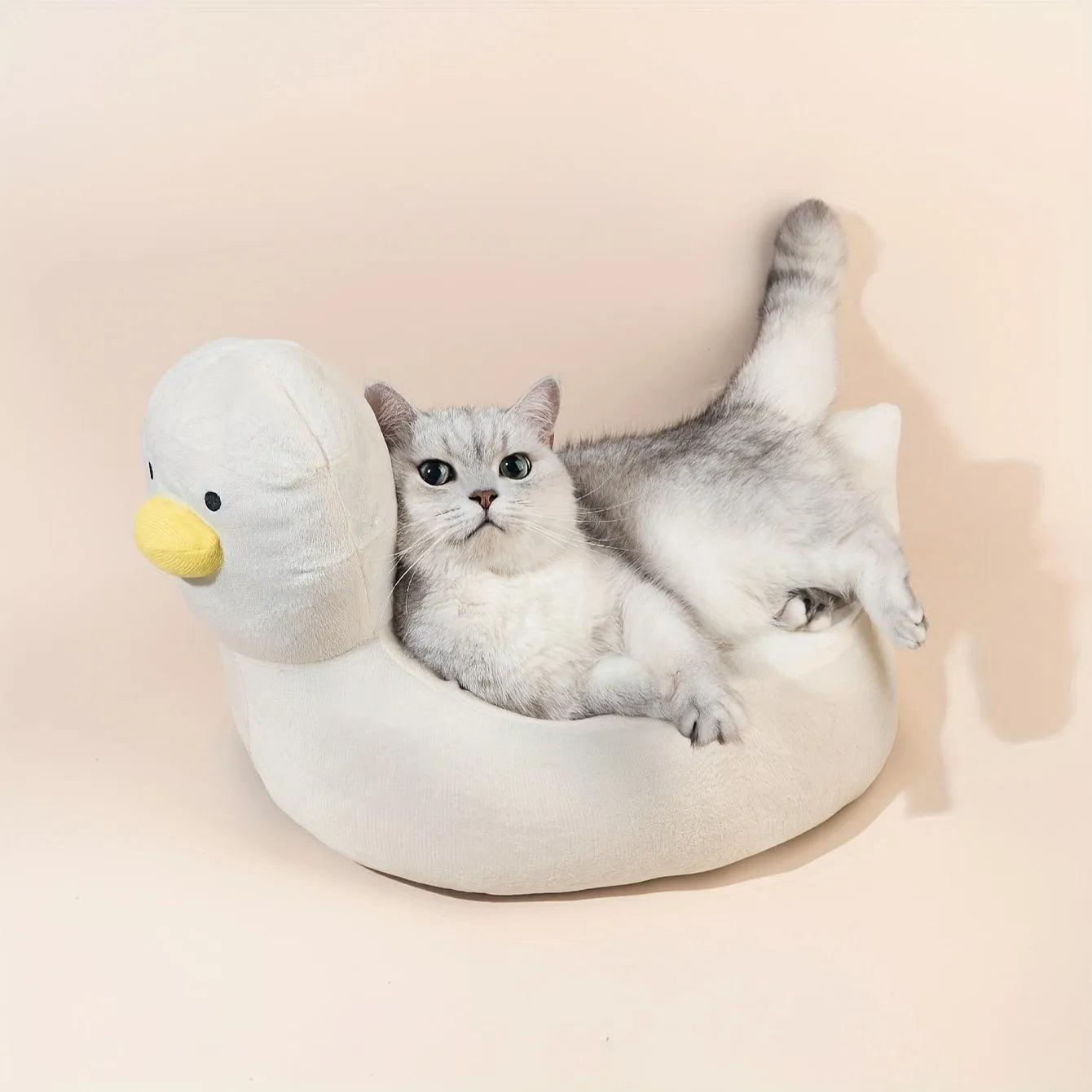 Duck shape pet bed sofa for small dogs and cats in blue or white colours