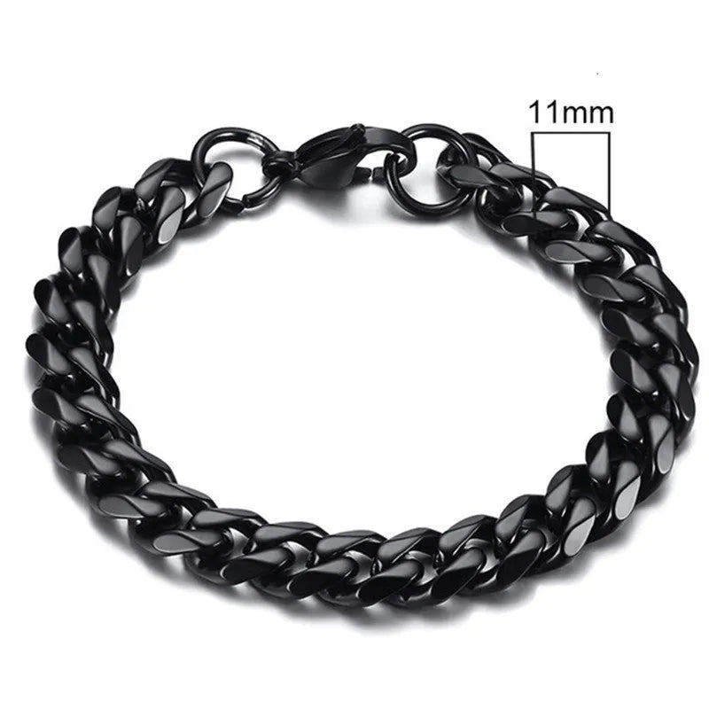 Six-sided geometric link metal bracelet in gold colour on a wrist.