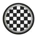 PVC non-slip car cup holder coaster mat in a black and white checkerboard pattern