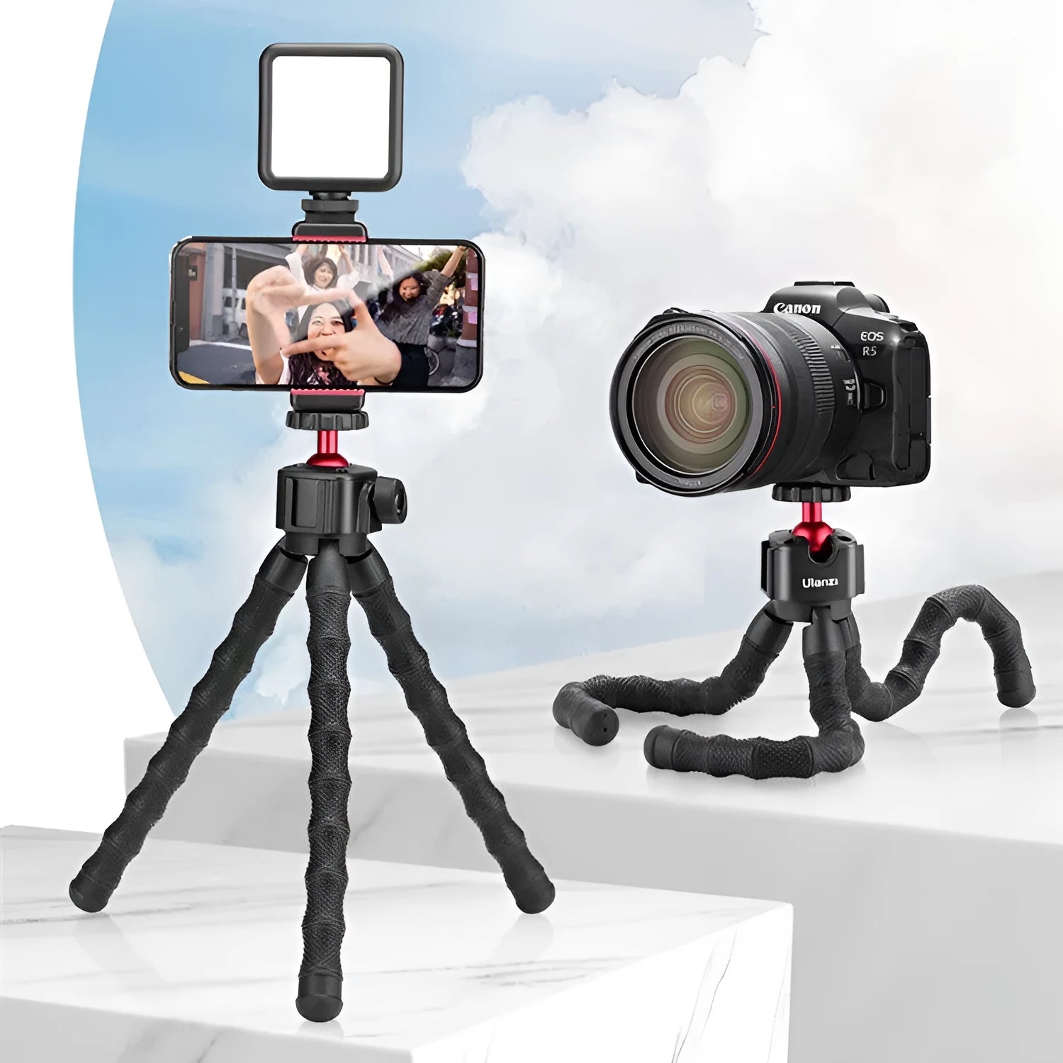 Multifunctional VLOG suite with a portable tripod for live streaming and video creation.