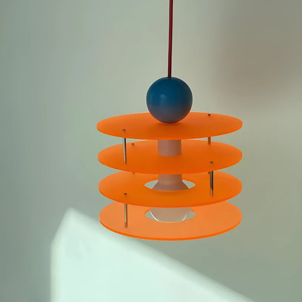 PH5 style restaurant chandelier with frosted macaron glass shade in adjustable pendant design