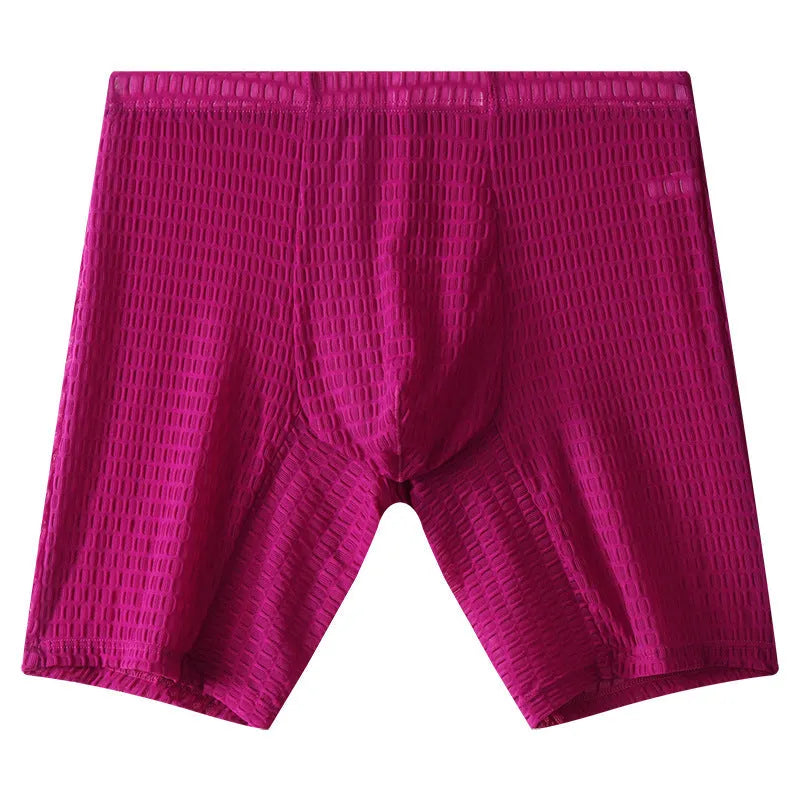 Men's lace boxer shorts in lengthened cut with mid waist design for shaping and hip-lifting support
