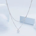 S925 sterling silver double-layer necklace with pearl chain style and pendant