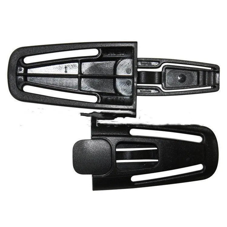Black nylon child safety seat buckle clip for 5-point harness systems