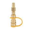 Brass gas propane conversion charging connector with 3/8 tank connection and American standard thread