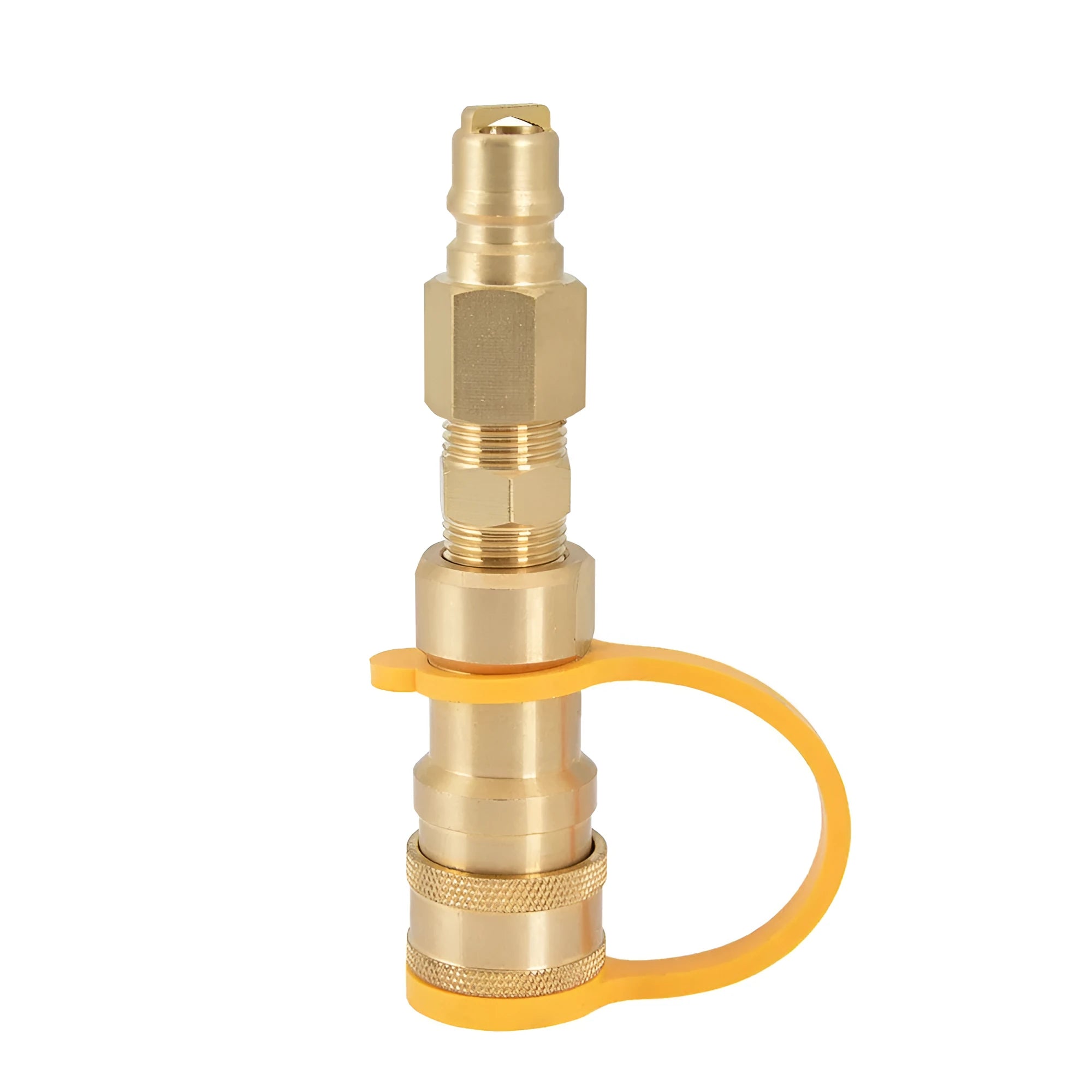 Brass gas propane conversion charging connector with 3/8 tank connection and American standard thread