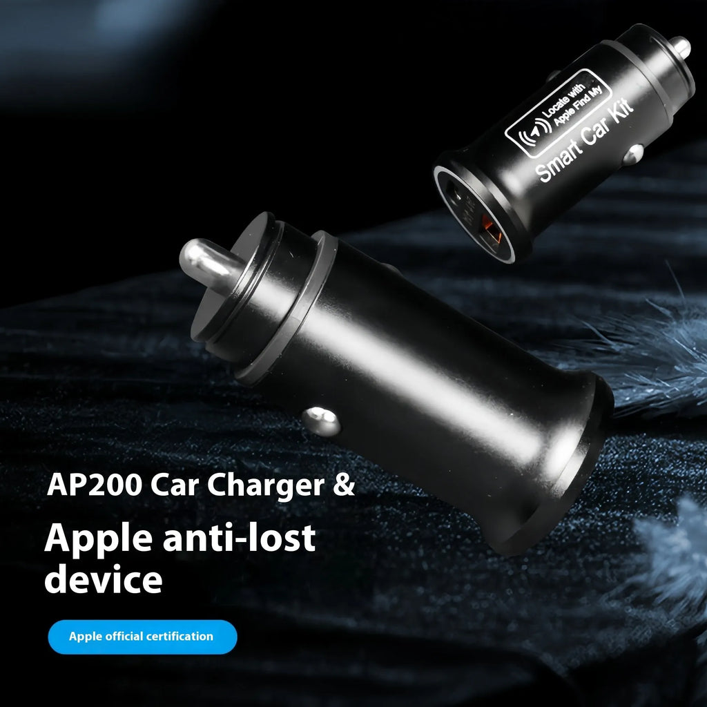 Black GPS car tracking device with charger port connection for vehicle location monitoring