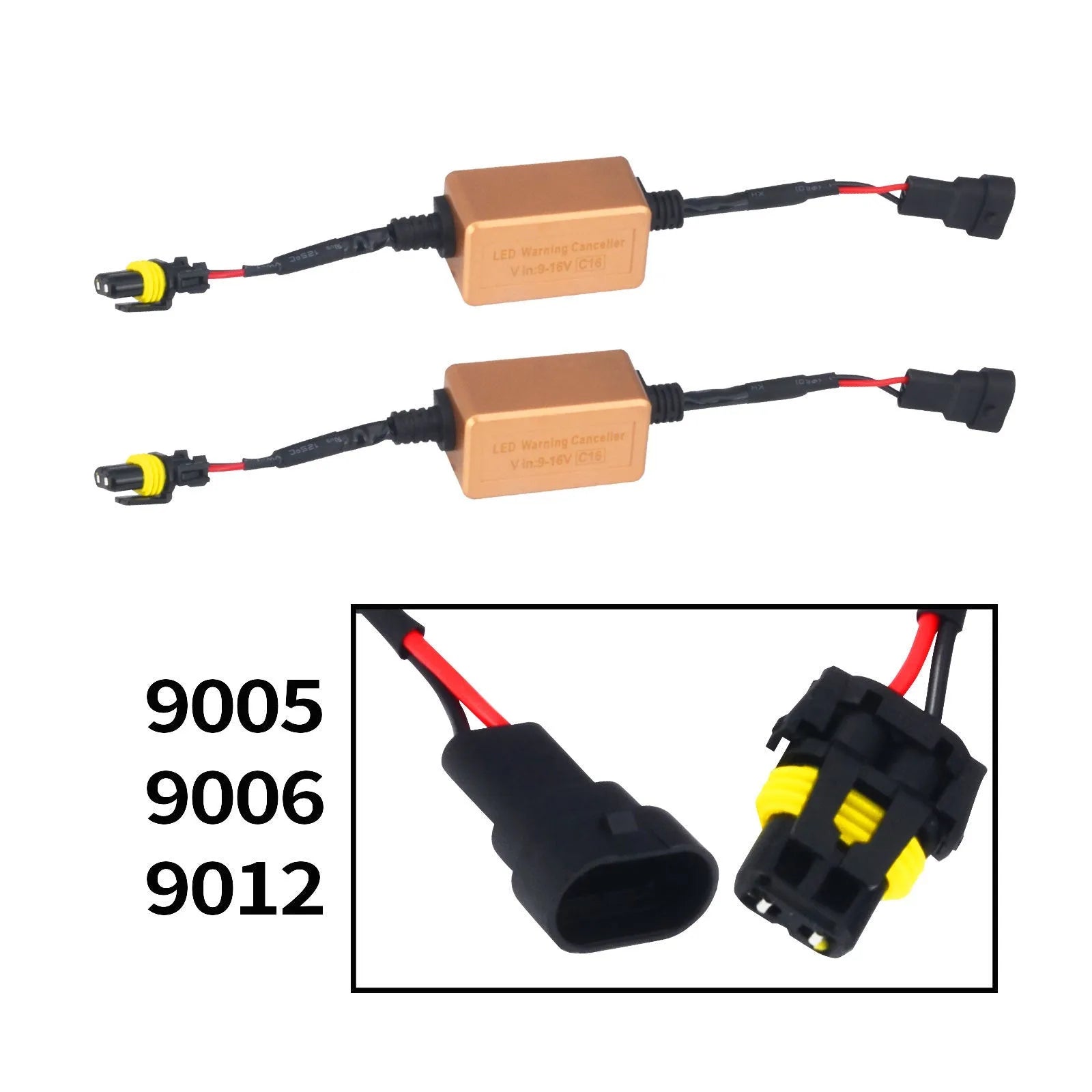 Black alloy Canbus decoder adapter for H4 H7 H11 LED car headlights to prevent error codes