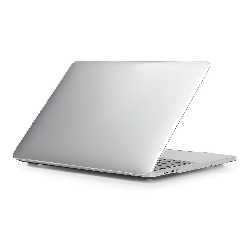 Transparent crystal PC hard shell protective case for MacBook Pro 14.2 and 16.2 inch on a desk