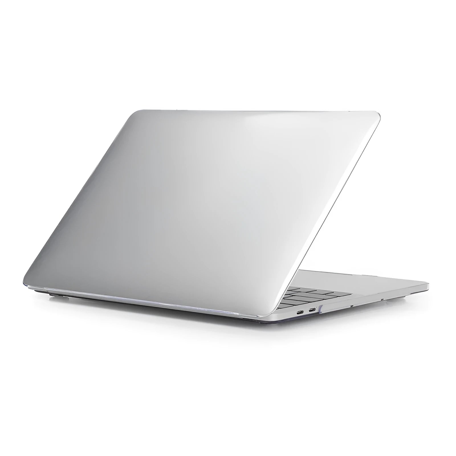 Transparent crystal PC hard shell protective case for MacBook Pro 14.2 and 16.2 inch on a desk