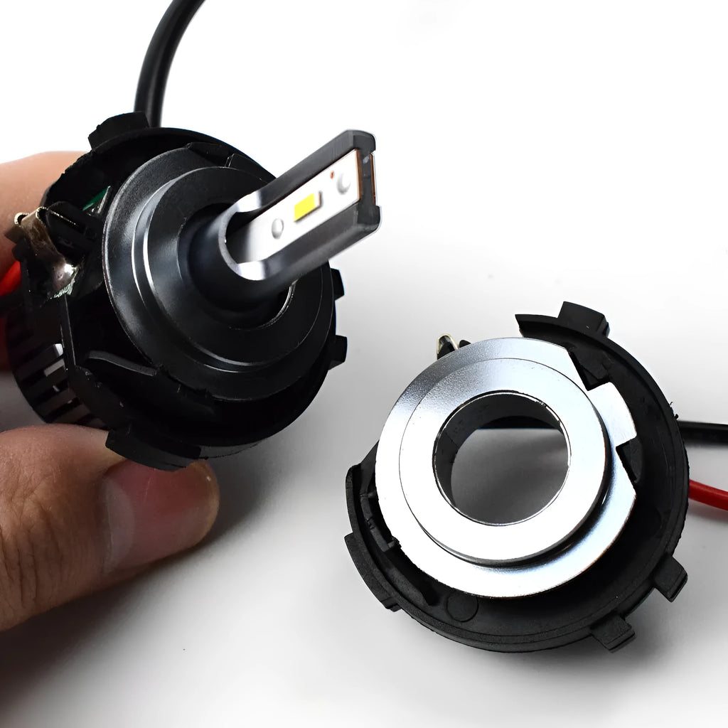 Black H7 LED conversion adapter for Volkswagen Golf and Jetta headlight upgrades