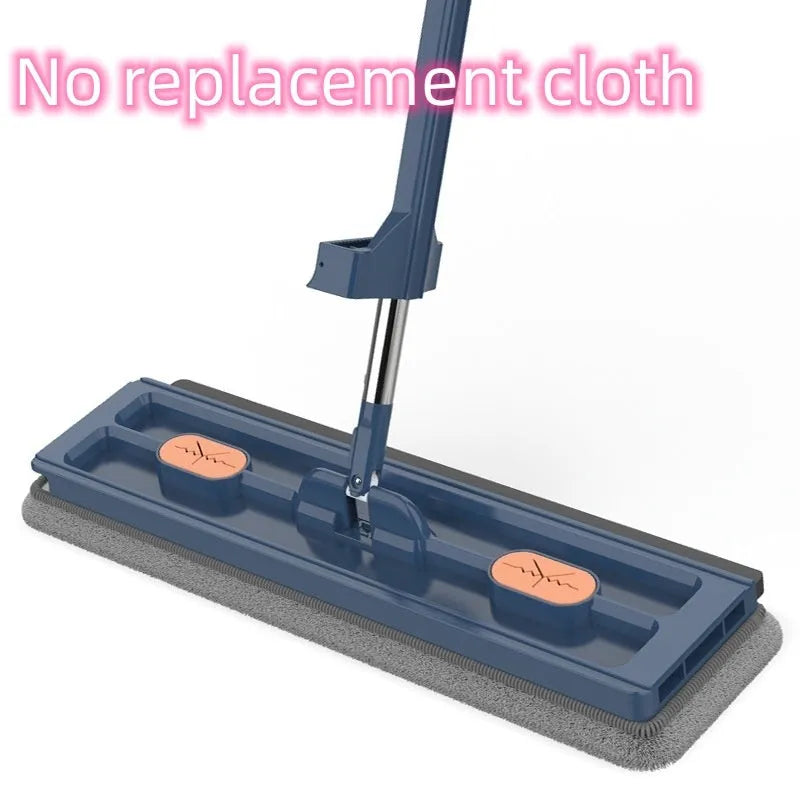 Large flat mop with stainless steel handle and 360 rotating head for hard floor cleaning