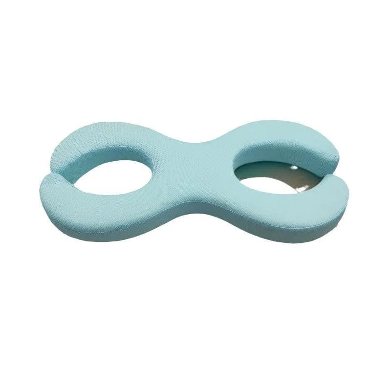 Blue cylindrical memory foam cervical traction pillow for sleeping support
