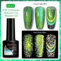 Cat Eye Series UV Gel Nail Polish bottles showing six fluorescent colours with glitter and diamond fragment effects