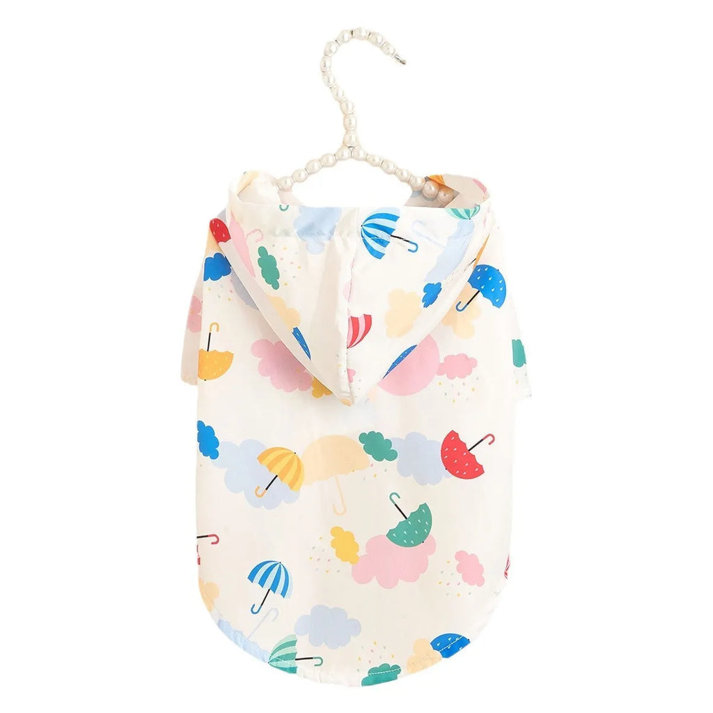 Cartoon umbrella pattern pet raincoat for dogs and cats in colourful design