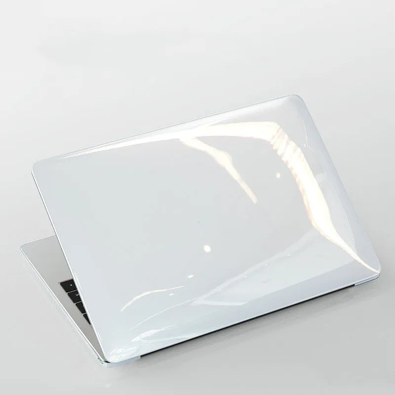 Transparent crystal PC hard shell protective case for MacBook Pro 14.2 and 16.2 inch on a desk