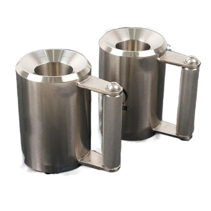 Silver stainless steel dumbbell cup weight plate weighing 8kg for barbell training.