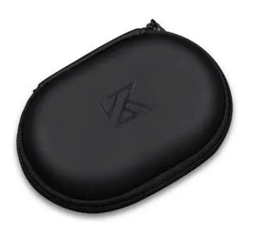 Black oval leather earphone storage bag for EDX PRO and ZEX PRO audio devices