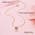 Complete cherry jewellery set showing stainless steel necklace, bracelet, earrings and ring with 18K electroplated finish