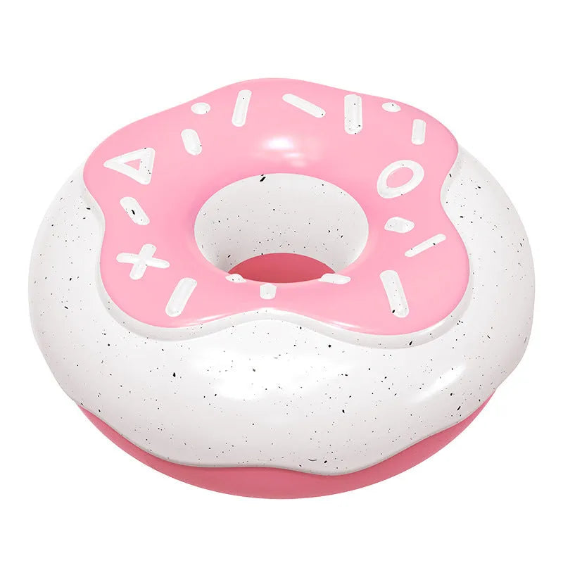 TPR molar teeth cleaning donut dog toy with squeaker in pink, chocolate or yellow colour