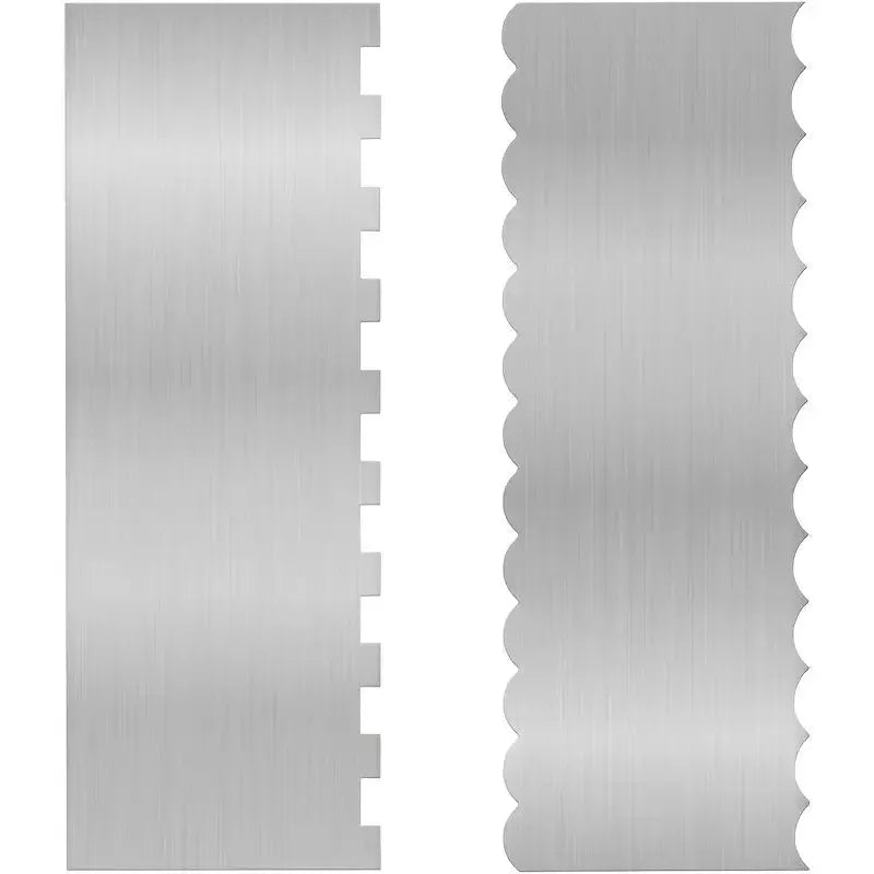 Stainless steel cream scraper cake decorating tool with polygon pattern designs