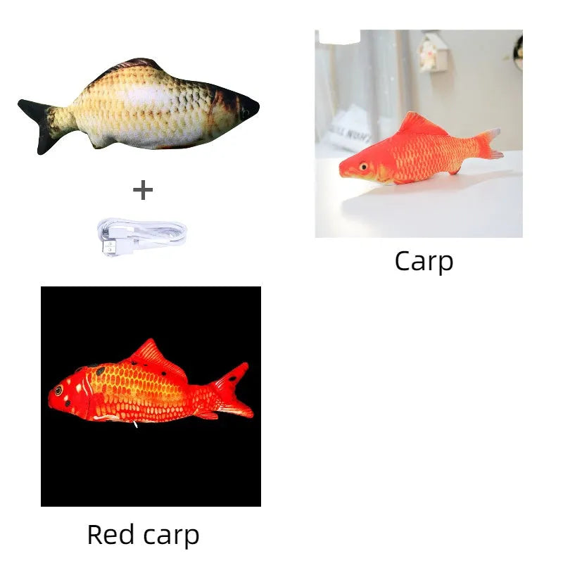 Electronic jumping fish simulation cat toy without catnip, 30cm multicolour PP material