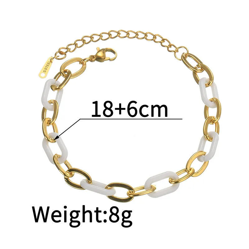 Women's stainless steel resin bracelet with double-layer heart design