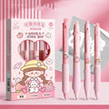 Cartoon animal erasable gel pen with 0.5mm tip in black and crystal blue ink colours