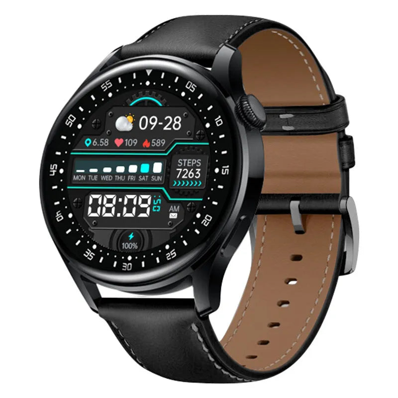 Smart watch ring with 1.32 inch touchscreen display and silicone wristband in multiple colour options