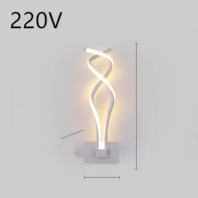 Minimalist Nordic-style LED wall lamp mounted on a wall, shown in a black finish with a soft glow.