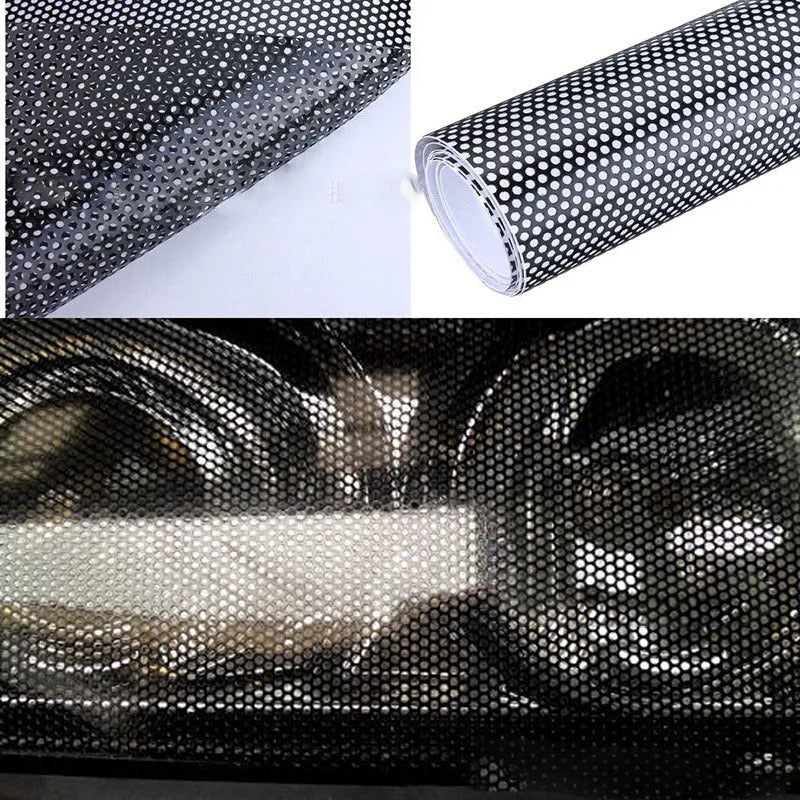 Perforated automotive colour changing film roll measuring 30 cm wide by 106 cm long for car body wrapping