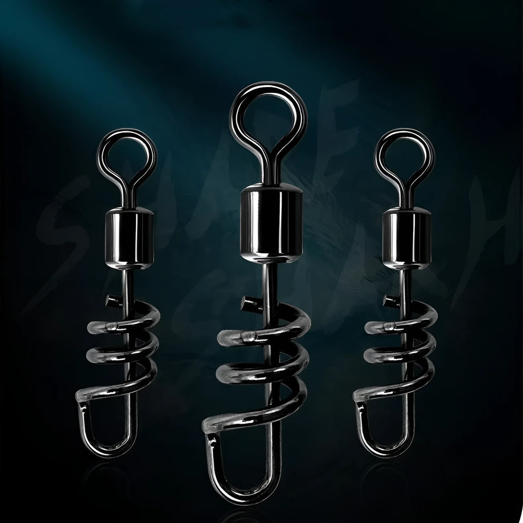 Stainless steel fishing swivel connector with 8-shaped ring for tackle connections