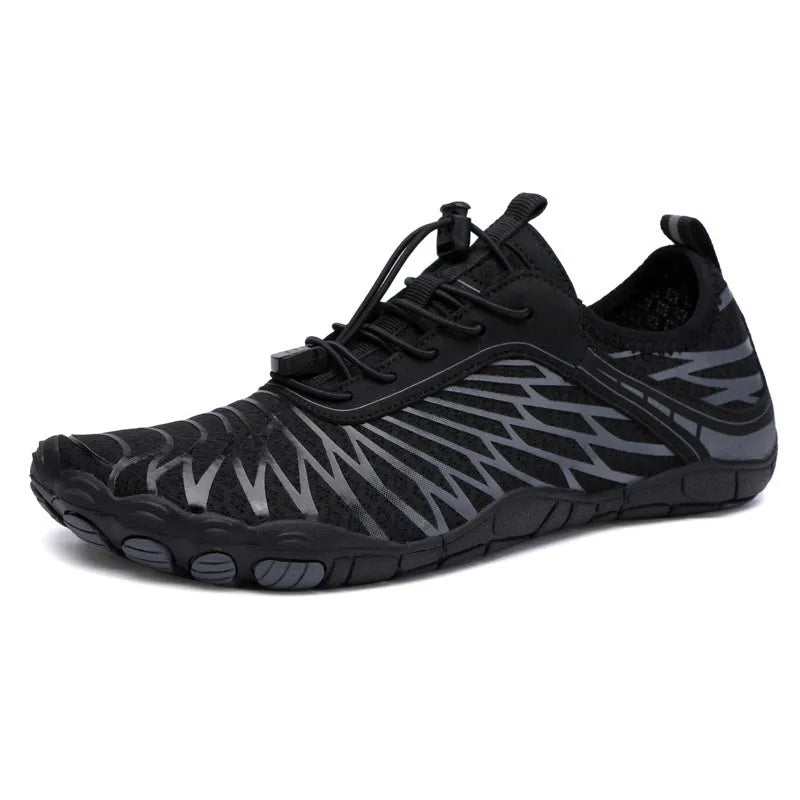 Outdoor upstream sports shoes with non-slip rubber sole and breathable gauze lining in white black pink ash orange and black blue