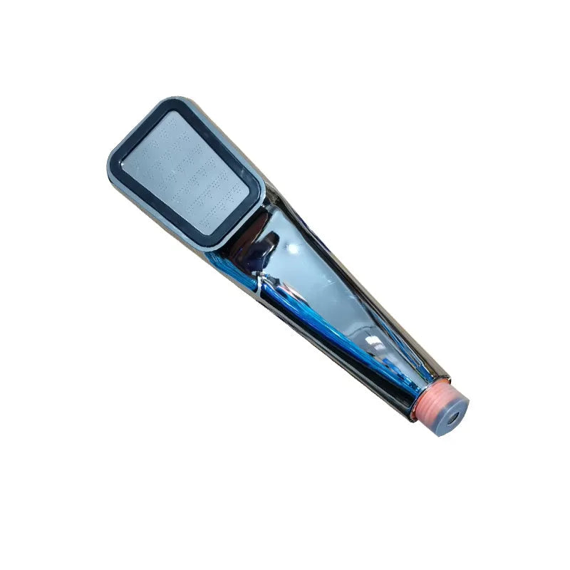 Orange hand-held pressurised shower with high-pressure rain function