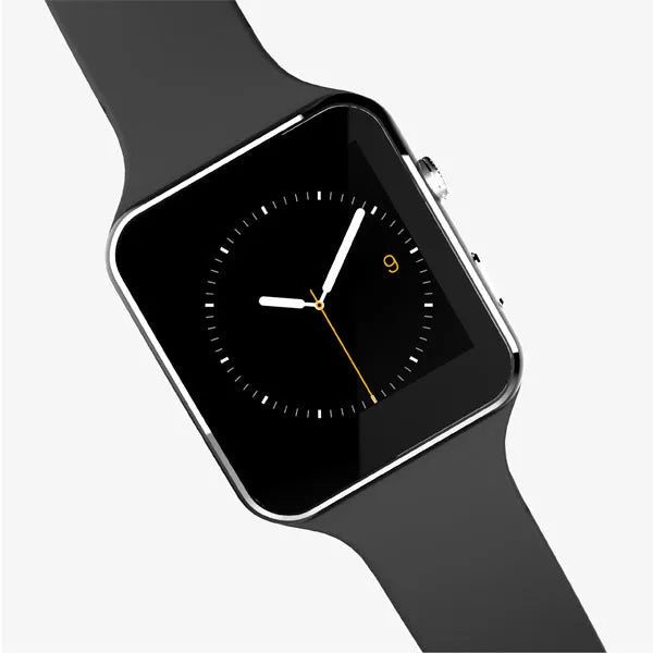 Smart watch with 1.54-inch touchscreen and silicone strap on a wrist
