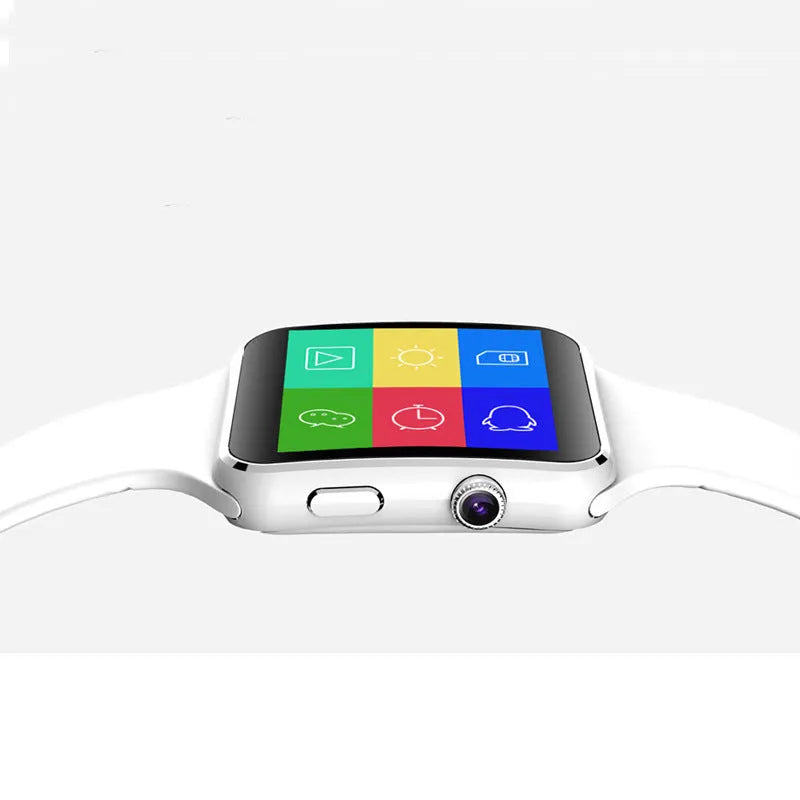 Smart watch with 1.54-inch touchscreen and silicone strap on a wrist