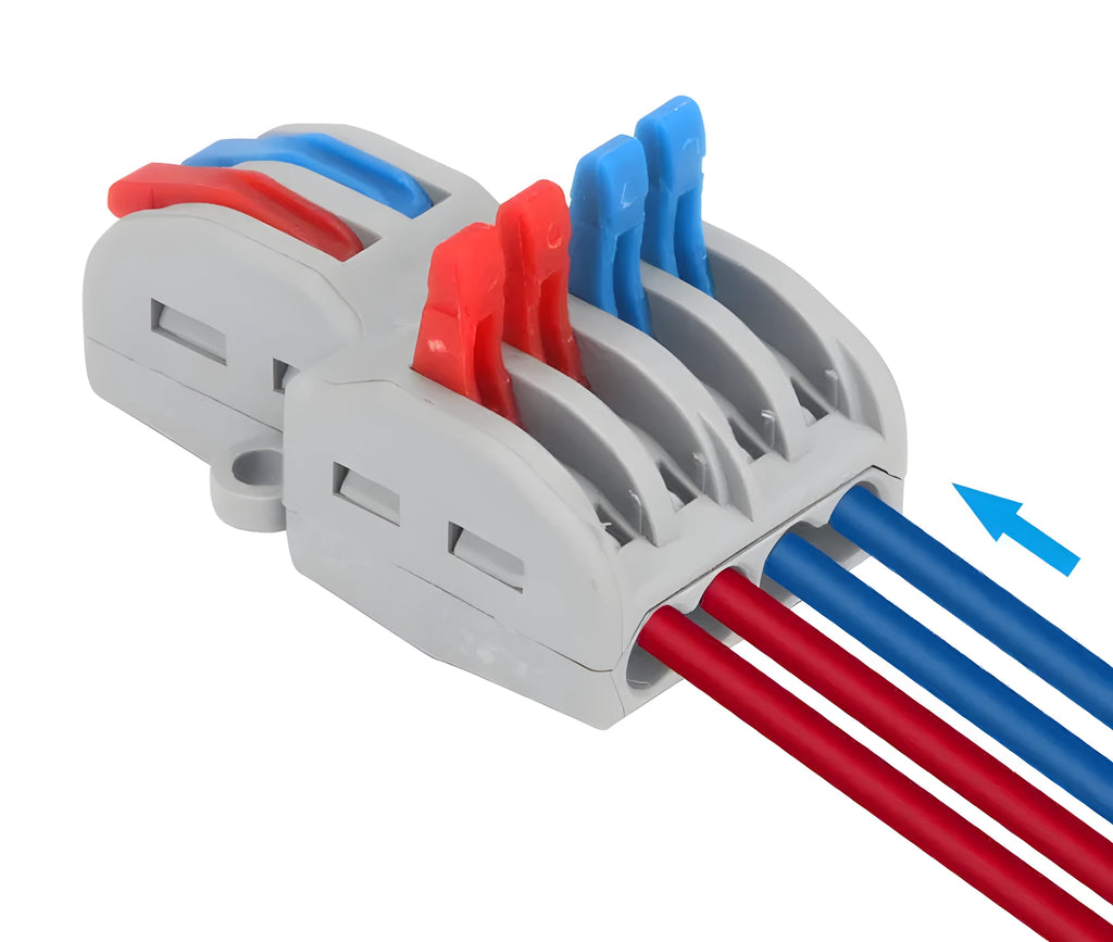 Quick wire connector with fire insulation shell and brass guide for electrical installations