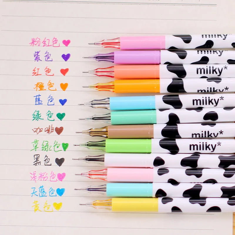 Box of 12 gel pens with 0.38mm tips in assorted colours for office use