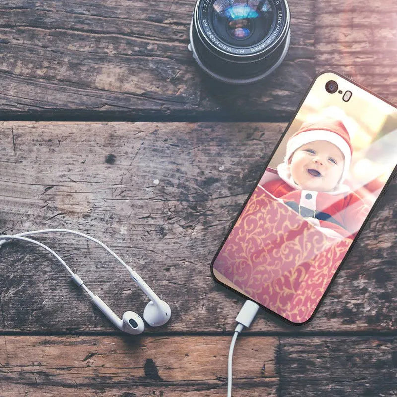 Slim protective case for iPhone with raised bumper edge around screen and camera.