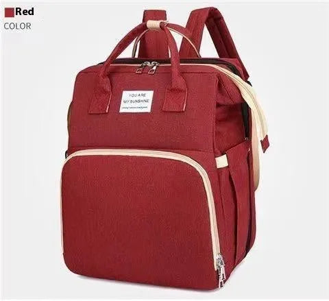 Nylon mother and baby bag with curved shoulder strap and USB charging port in multiple colour options