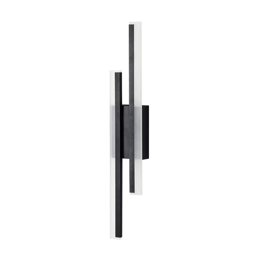 Gold finished double line wall lamp with 500mm length and tri-colour LED lighting options